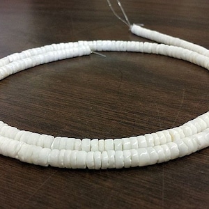 White clam Shell Heishi Beads (2 - 3 mm, 24 Inches Strand)