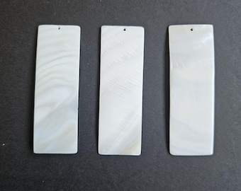 Mother of Pearl  Shell Rectangle Pendant (3" x 1")