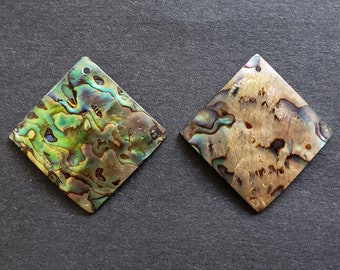 Pendentif diamant coquillage ormeau 2 pièces (2,4 x 2,4 po.)