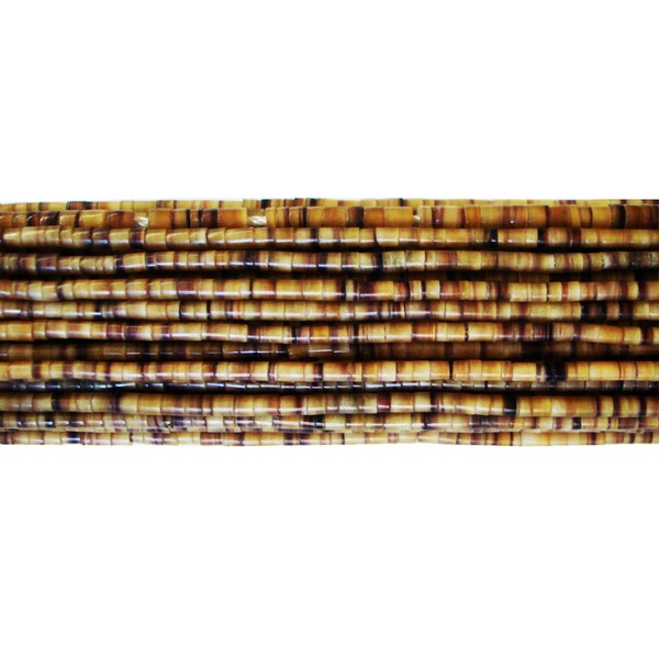 Brown Pen Shell Heishi Beads (1.8 mm, 24 Inches Strand)