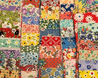 80  5"x5" Fabric cotton squares    in   1930-40's reproduction