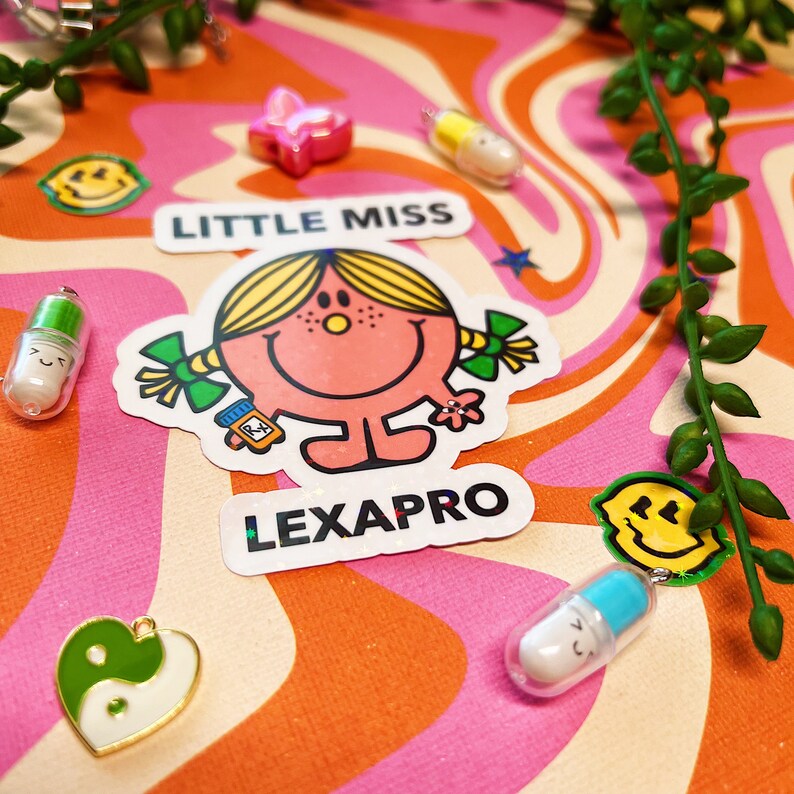 Little Miss Lexapro Sticker Y2K Cute Mental Health Matters Medication