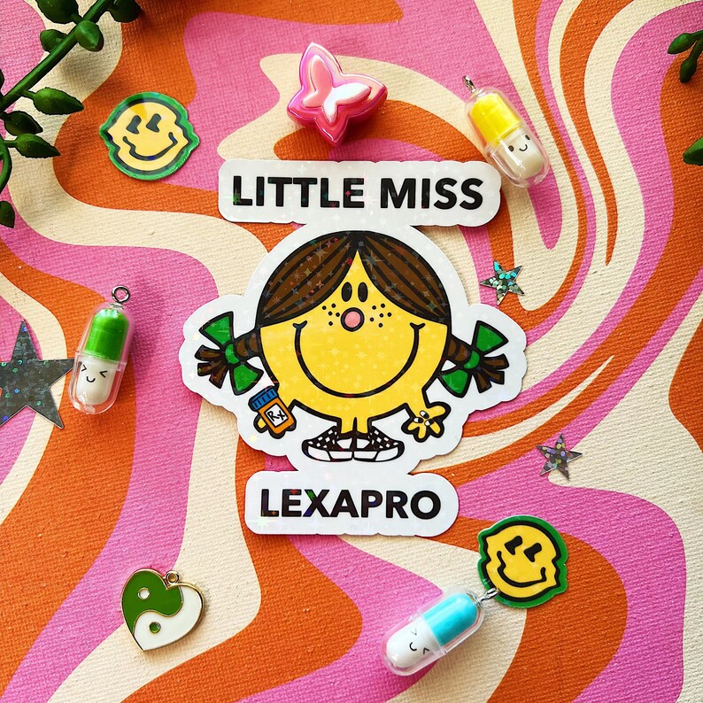 Little Miss Lexapro Sticker Y2K Cute Mental Health Matters Medication
