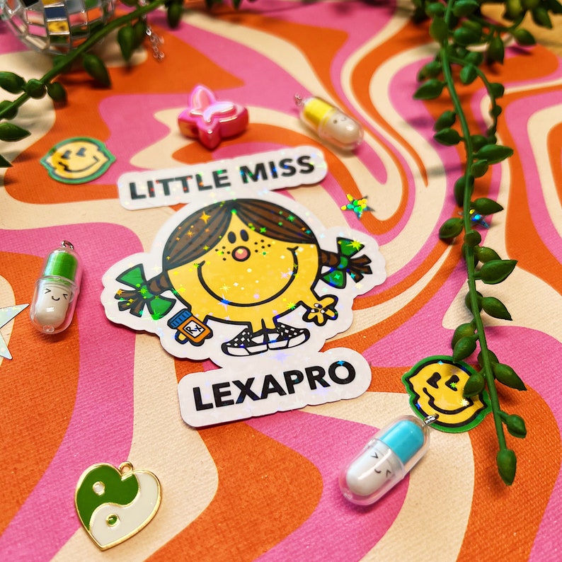 Little Miss Lexapro Sticker Y2K Cute Mental Health Matters Medication