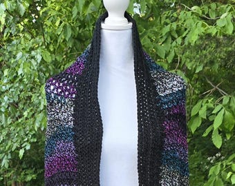 Crochet Pocket Shawl: Handmade Boho Wrap with Pockets