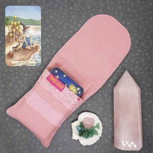 Bolsa de cartas de tarot rosa