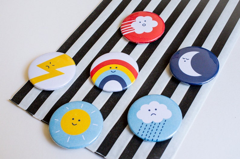 Weather moods fridge gift packaged set of six Etsy