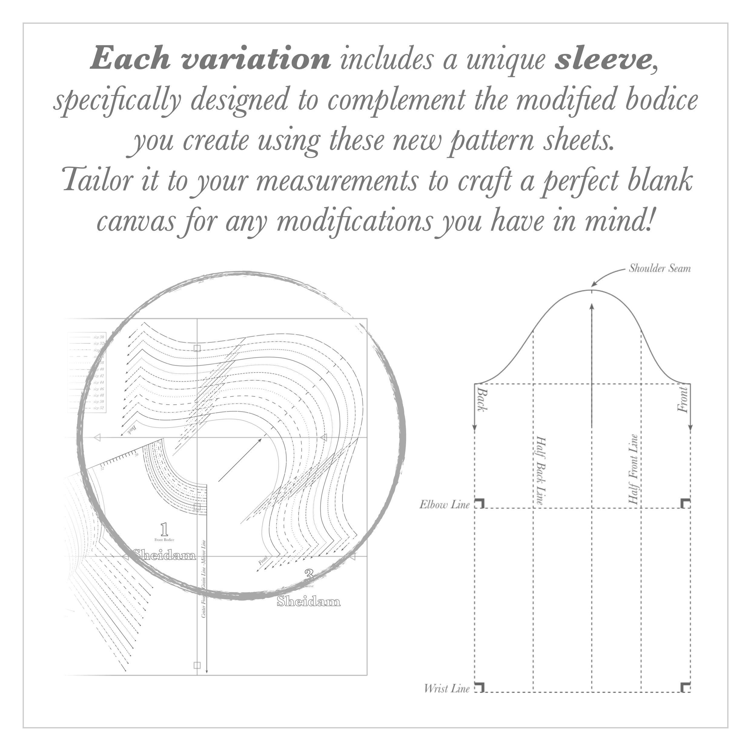 Sewing Pattern Expansion Pack Bunka Style Bodice Block: Shoulder Width ...