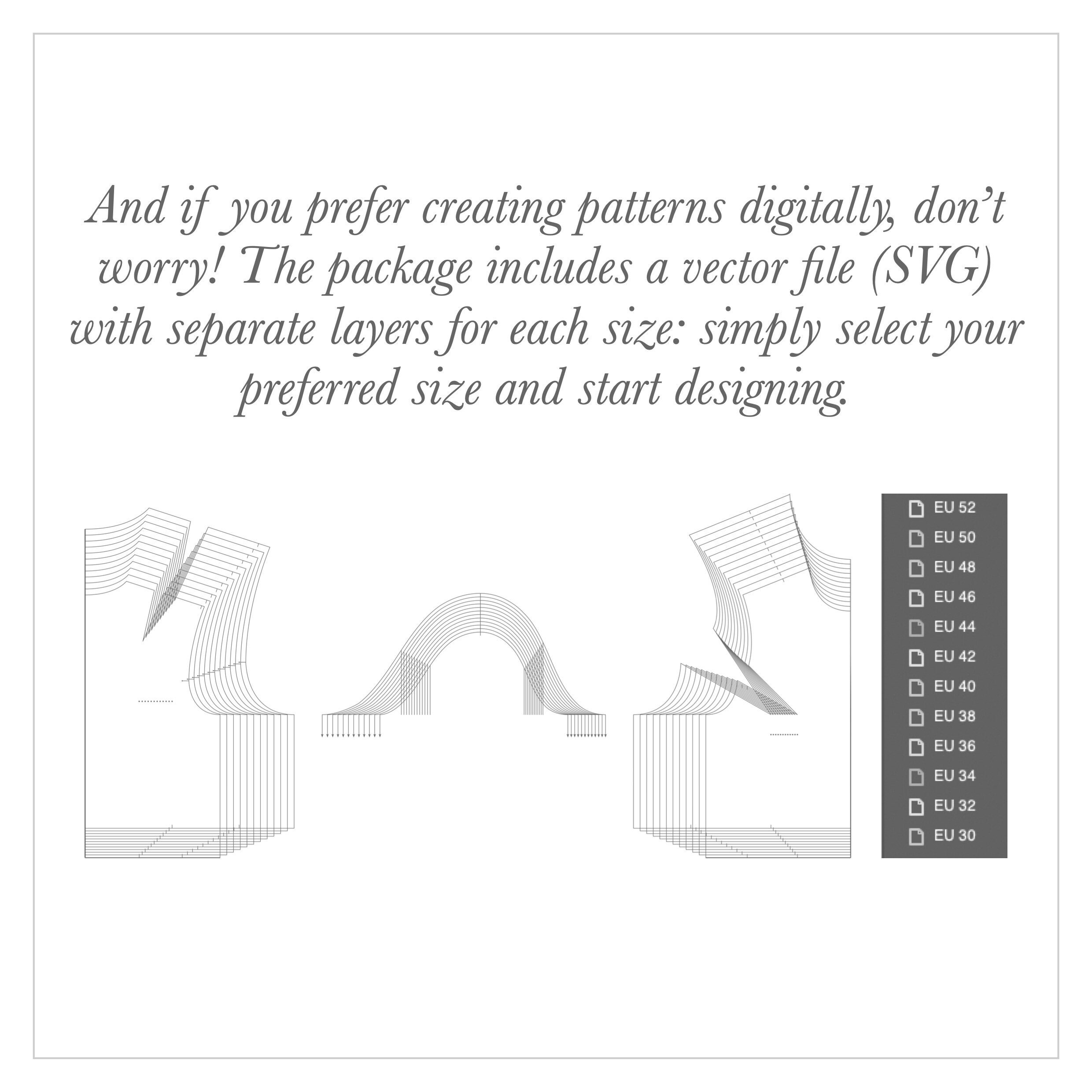 Japanese Bunka Bodice Block PDF With Sleeve | Sloper Pattern EU 30-52 ...