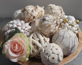 Set of decorative balls  for bowl , table centerpiece, natural home decor,  modern home deco,  decorative balls filler vase , basket