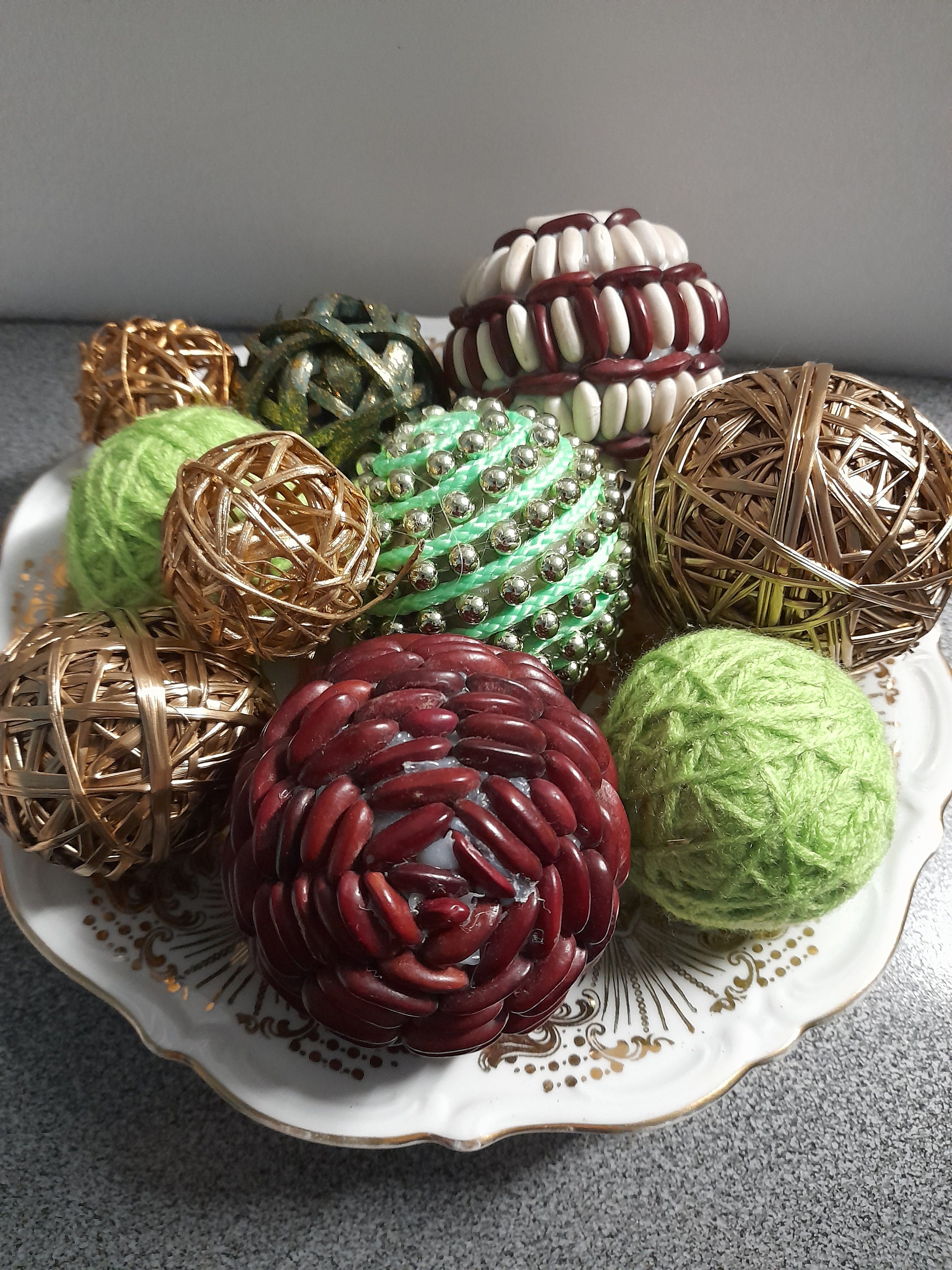 Decorative Balls for Bowls, Table Centerpiece, Natural Modern Home ...