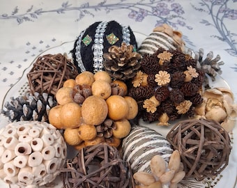 Dekorative Kugeln für Schalen, Tischdekoration, natürliche Wohnaccessoires, Schalenfüller, dekorative Kugeln für Vasen und Körbe