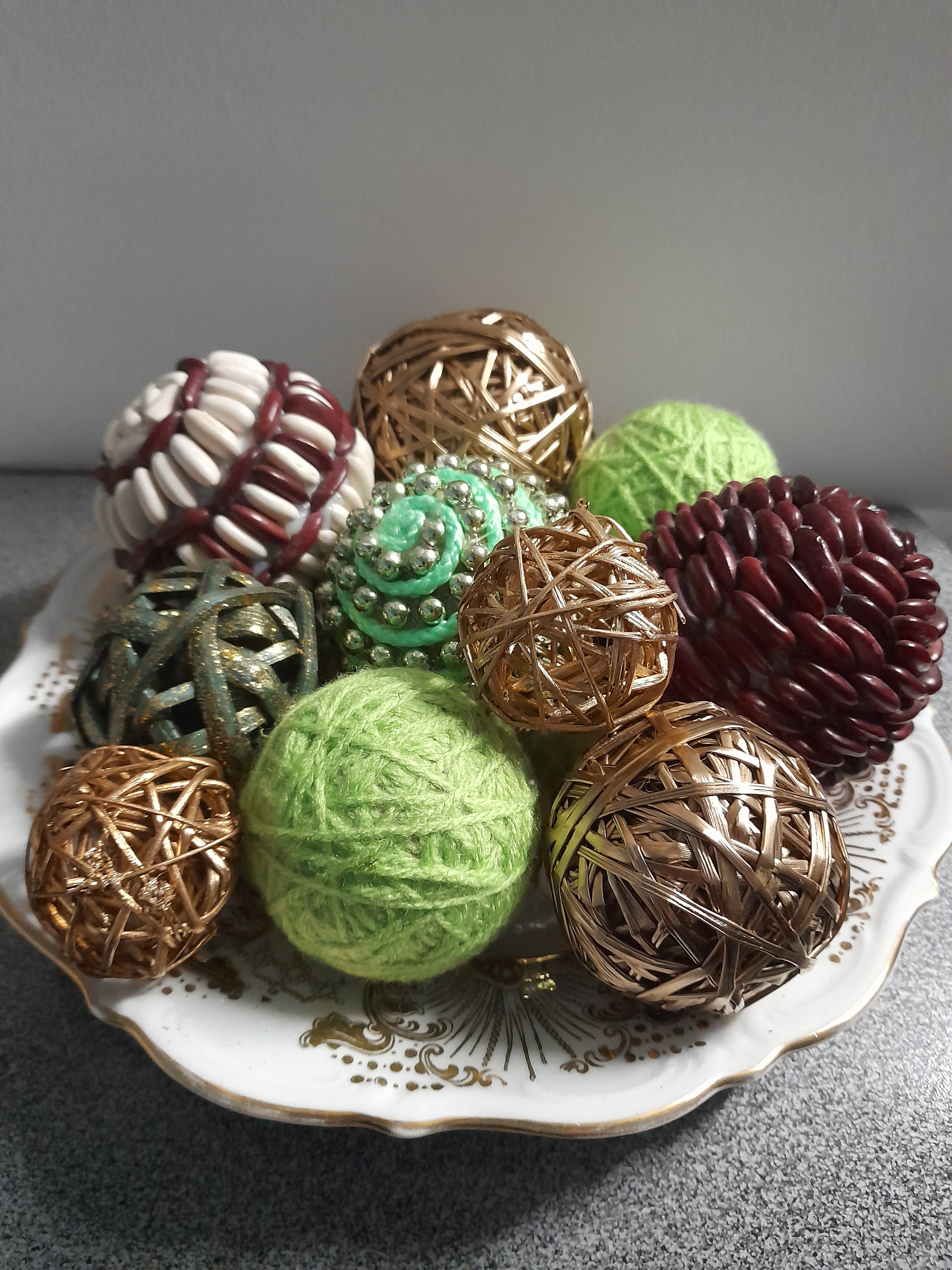 Decorative Balls for Bowls, Table Centerpiece, Natural Modern Home ...