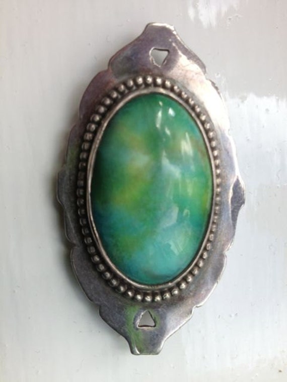 Art Nouveau-Art Deco Silver Ruskin Buckle.