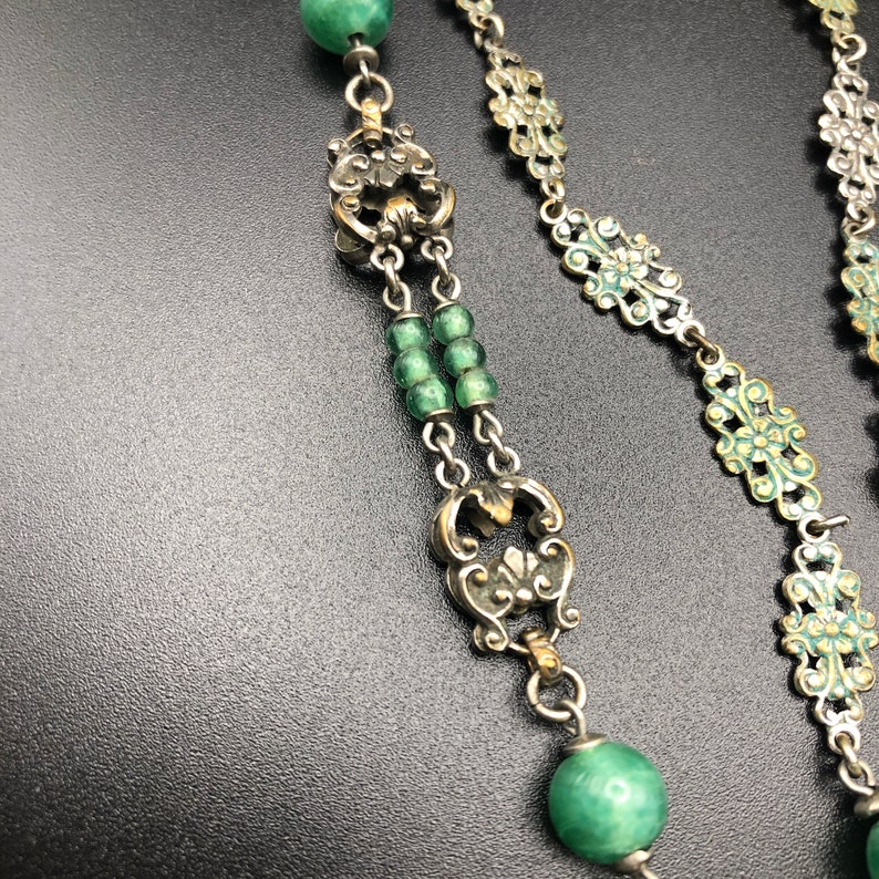 1920s Louis Rousselet Art Deco Long Jade Green Glass Beaded Necklace - Etsy