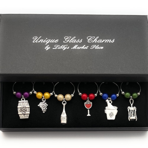 Stained Glass Wine Charms Etsy