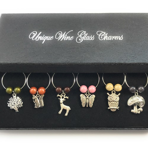 Set of 10 Wine Glass Tags in Hexagon Shape Wine Charms Etsy