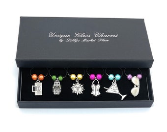 Libby's Market Place Geschenkbox Für Weinglas-Anhänger – Leer, Für 6 Stück, Schick Verpackt!