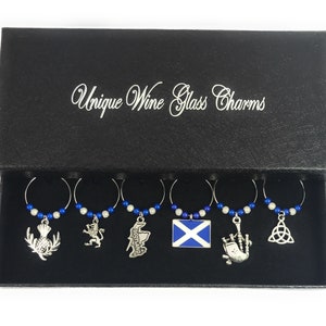 Scotland Scottish Wine Glass Charms Handmade by Libby&#39;s Market Place