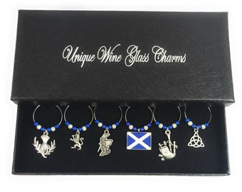 Scotland Scottish Wine Glass Charms Handmade by Libby's Market Place
