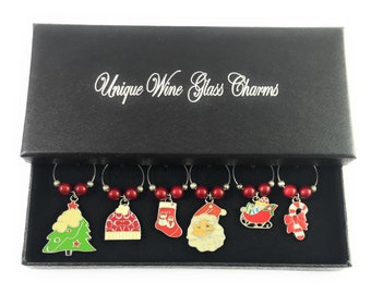 Christmas Favourites Design Glass Charms by Libby's Market Place