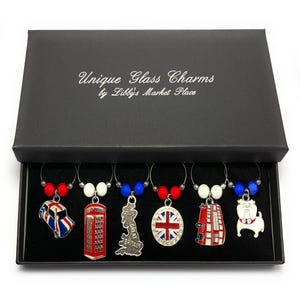 Bunte Großbritannien Glas Charms von Libby&#39;s Market Place