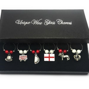 England English Wine Glass Charms Handmade by Libby&#39;s Market Place
