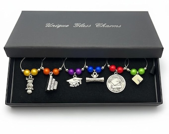 Graduation 2026 Glass Charms Set with Gift Card
