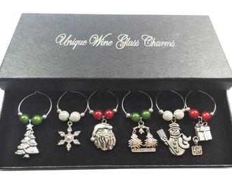 Merry Christmas Design Glass Charms by Libby's Market Place