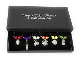 I Love Tennis / Wimbledon Design Wine Glass Charms