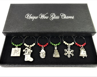 Christmas Time Design Glass Charms by Libby's Market Place