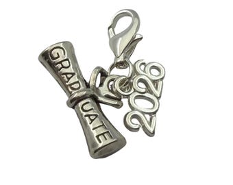 2026 Graduation Diploma Charm – Clip-on Gift with Card