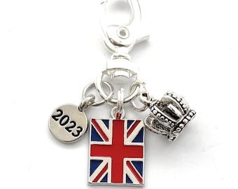 King Charles' Coronation 2023 British Flag Keyring with 3 Different Gift Options