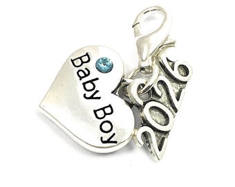 Baby Boy 2026 Clip-on Charm, New Mum Keepsake