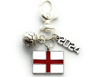 England 2024 Football English Flag Keyring with 4 Gift Options