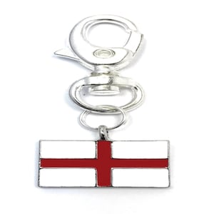 England Flag St George&#39;s Cross English Flag Keyring Key Chain with 4 Gift Options