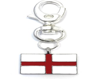 England Flag St George's Cross English Flag Keyring Key Chain with 4 Gift Options