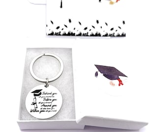 Graduation Message Round Keyring with Congratulations Gift Card - 5 Gift Options