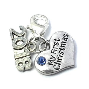 Mein erstes Weihnachten 2018 Baby Boy Clip Auf Charm Andenken Charms