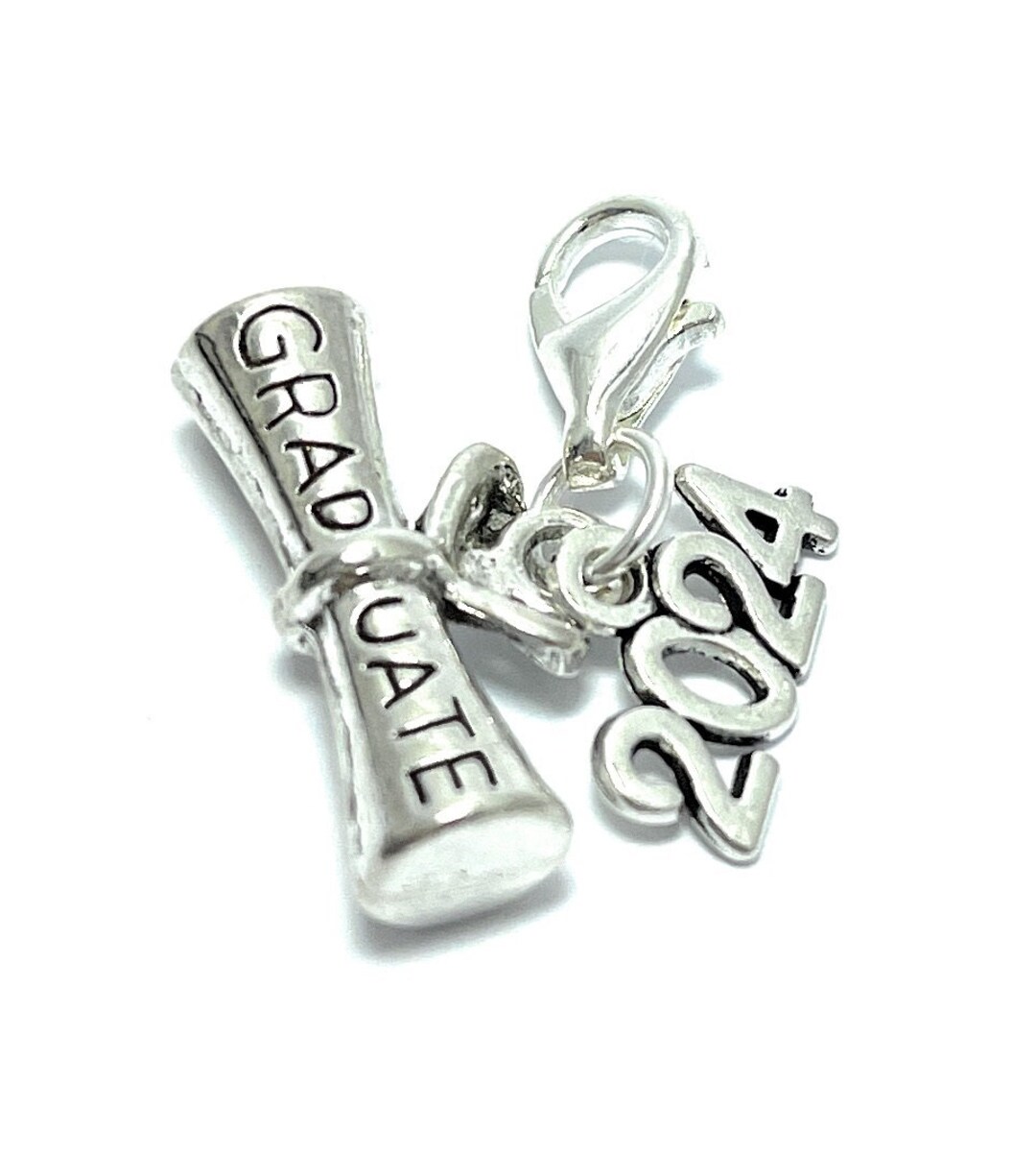 Graduation 2024 Graduation Diploma Clip on Charm With 2024 Charm and
