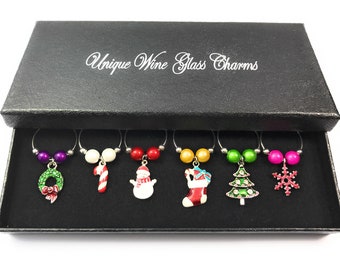 Christmas Art Design Glass Charms by Libby's Market Place