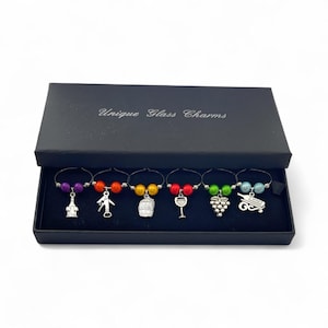 I Love Wine Design Wine Glass Charms