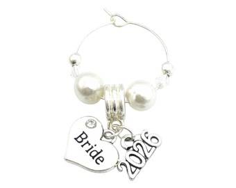 Bride 2026 Wine Glass Charm with 4 Different Gift Options by Libby's Market Place