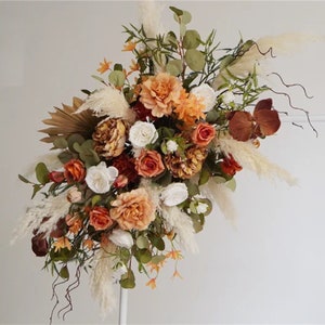 Pampas Flower Arch Arrangement, Boho Wedding Decor, Wedding Backdrop, Swag For Arch, Rustic Wedding Decor