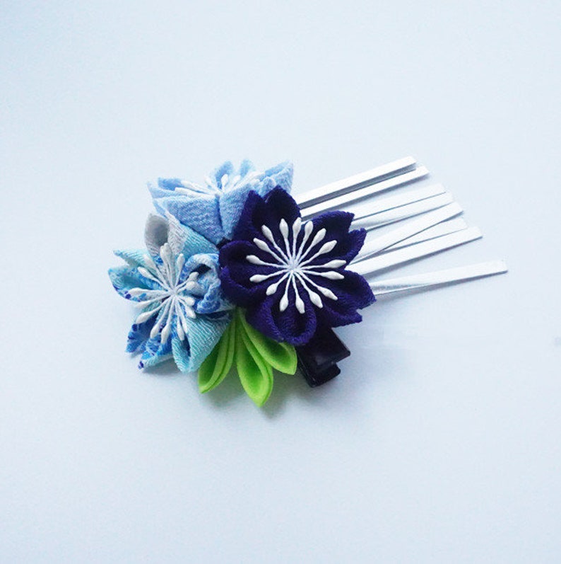 Handmade Japanese Traditional Tsumami Kanzashi Hair Clip Pin Etsy