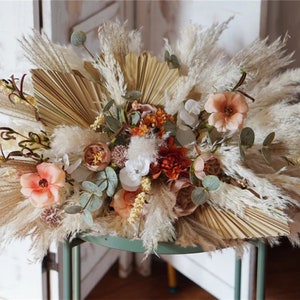 Pampas Flower Table flowers Arrangement, Blush flowers,Boho Wedding Decor, Wedding Backdrop, Swag For Arch, Rustic Wedding Decor