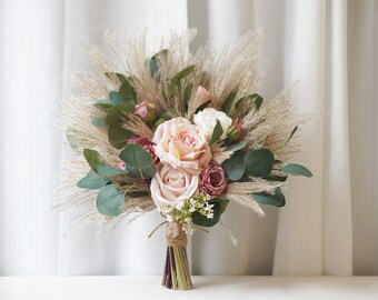 Classic Wedding Bouquet, Rustic Boho Flower Bouquet,Artificial flowers, Fake flowers,  Home Decor ,Centerpiece Wedding