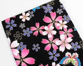 Vintage Japanese Cotton Fabric Floral Fabric with Sakura Flowers Twigs ,for Tablecloth,Doll ,Home Décor ETC –1/2 Yard