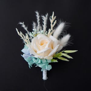 Wedding boutonniere, Pampas Boutonniere,Silk flower boutonniere, wedding Rustic button hole