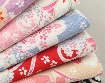 Vintage Japanese river wind cherry blossom fabric , for Clothing,  Bag Purse, Wallet ETC—— 1/2 yard